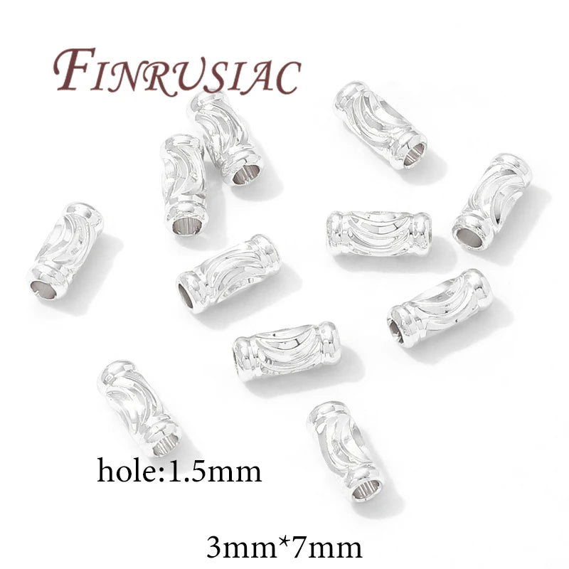 3mm*7mm Tube Beads Spacer Beads 18K Gold Plated Separators For Beads,DIY Jewelry Making Supplies,Necklace/Bracelets Accessories