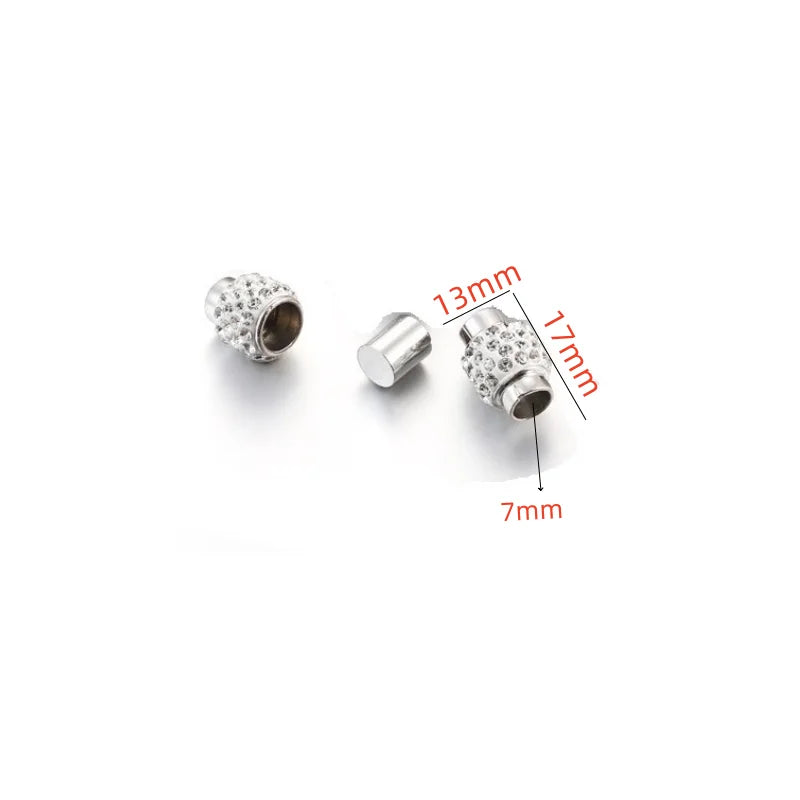 3pcs/lot High Quality 7mm Clay Crystal Magnetic Clasps Connector For Fashion Bracelet Jewelry Finding 13*17mm W395