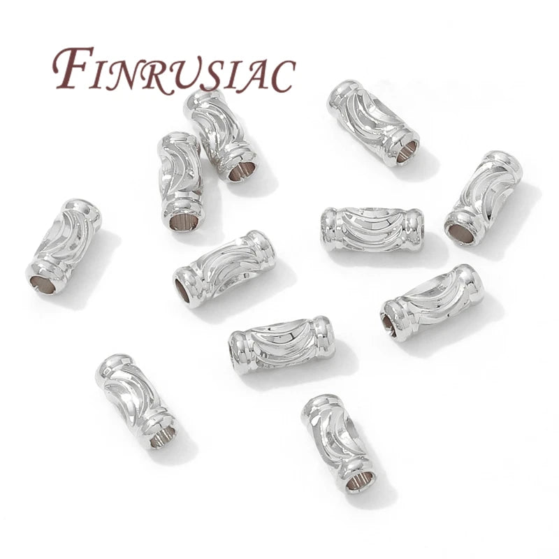 3mm*7mm Tube Beads Spacer Beads 18K Gold Plated Separators For Beads,DIY Jewelry Making Supplies,Necklace/Bracelets Accessories