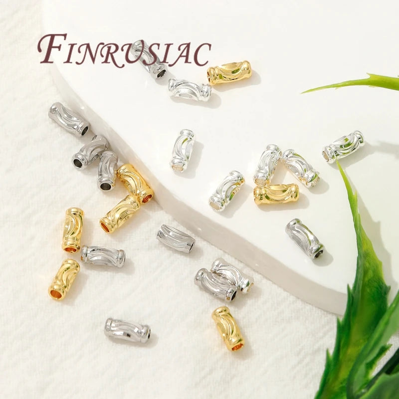 3mm*7mm Tube Beads Spacer Beads 18K Gold Plated Separators For Beads,DIY Jewelry Making Supplies,Necklace/Bracelets Accessories