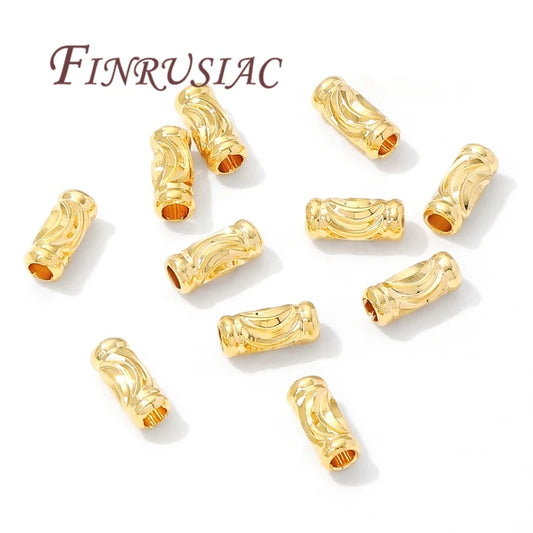 3mm*7mm Tube Beads Spacer Beads 18K Gold Plated Separators For Beads,DIY Jewelry Making Supplies,Necklace/Bracelets Accessories
