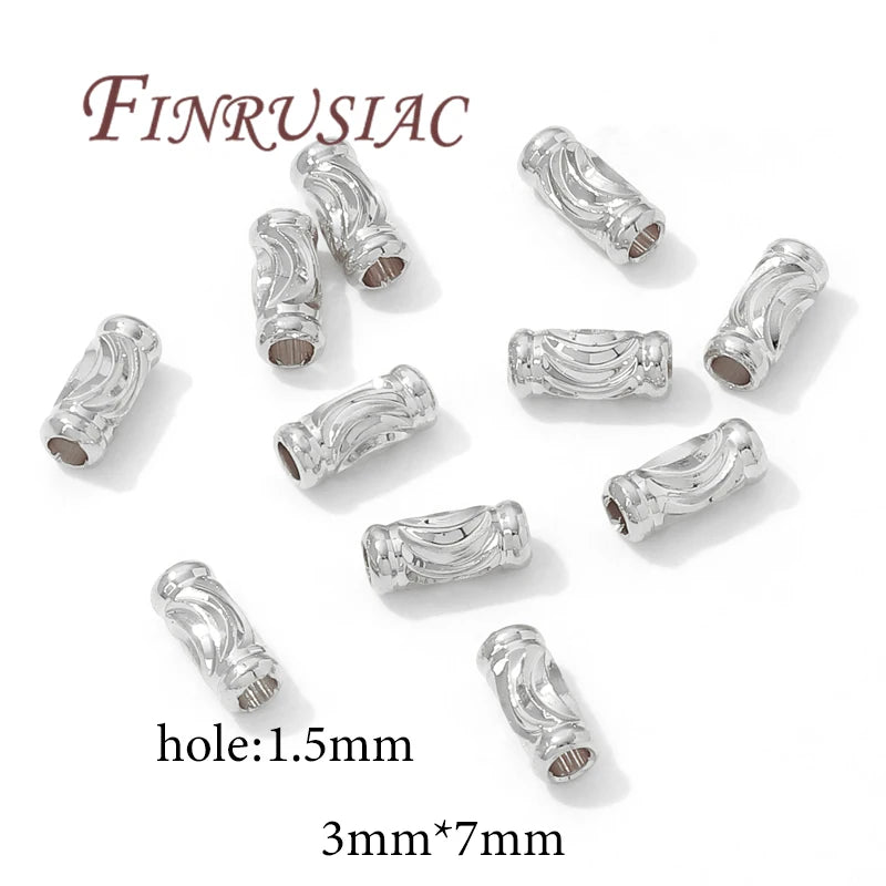 3mm*7mm Tube Beads Spacer Beads 18K Gold Plated Separators For Beads,DIY Jewelry Making Supplies,Necklace/Bracelets Accessories