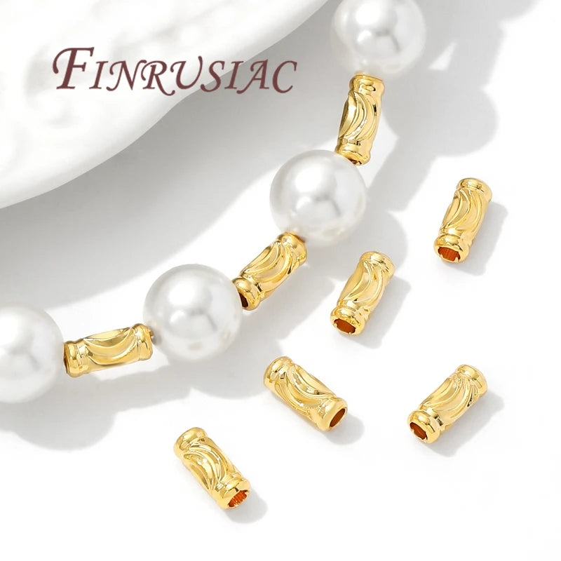 3mm*7mm Tube Beads Spacer Beads 18K Gold Plated Separators For Beads,DIY Jewelry Making Supplies,Necklace/Bracelets Accessories